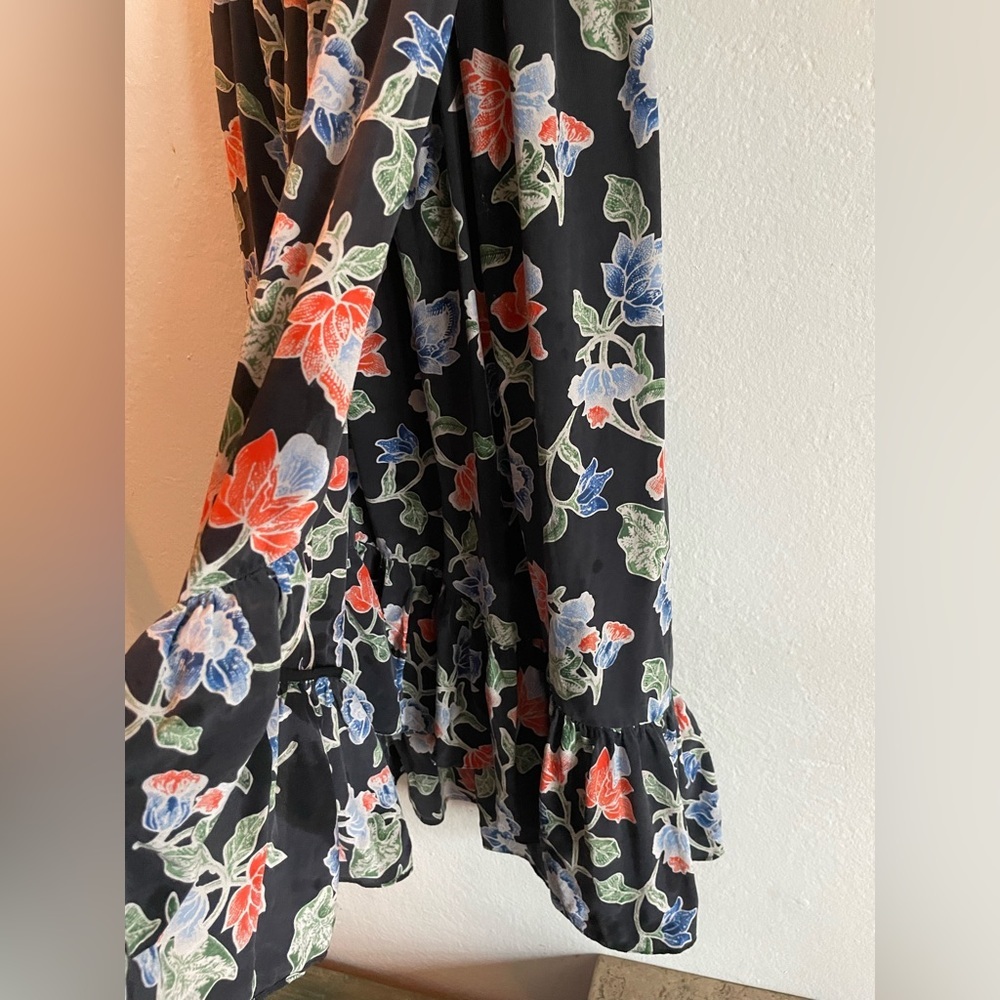 Joie Deme Floral Printed Silk Midi Dress - Picture 9 of 10